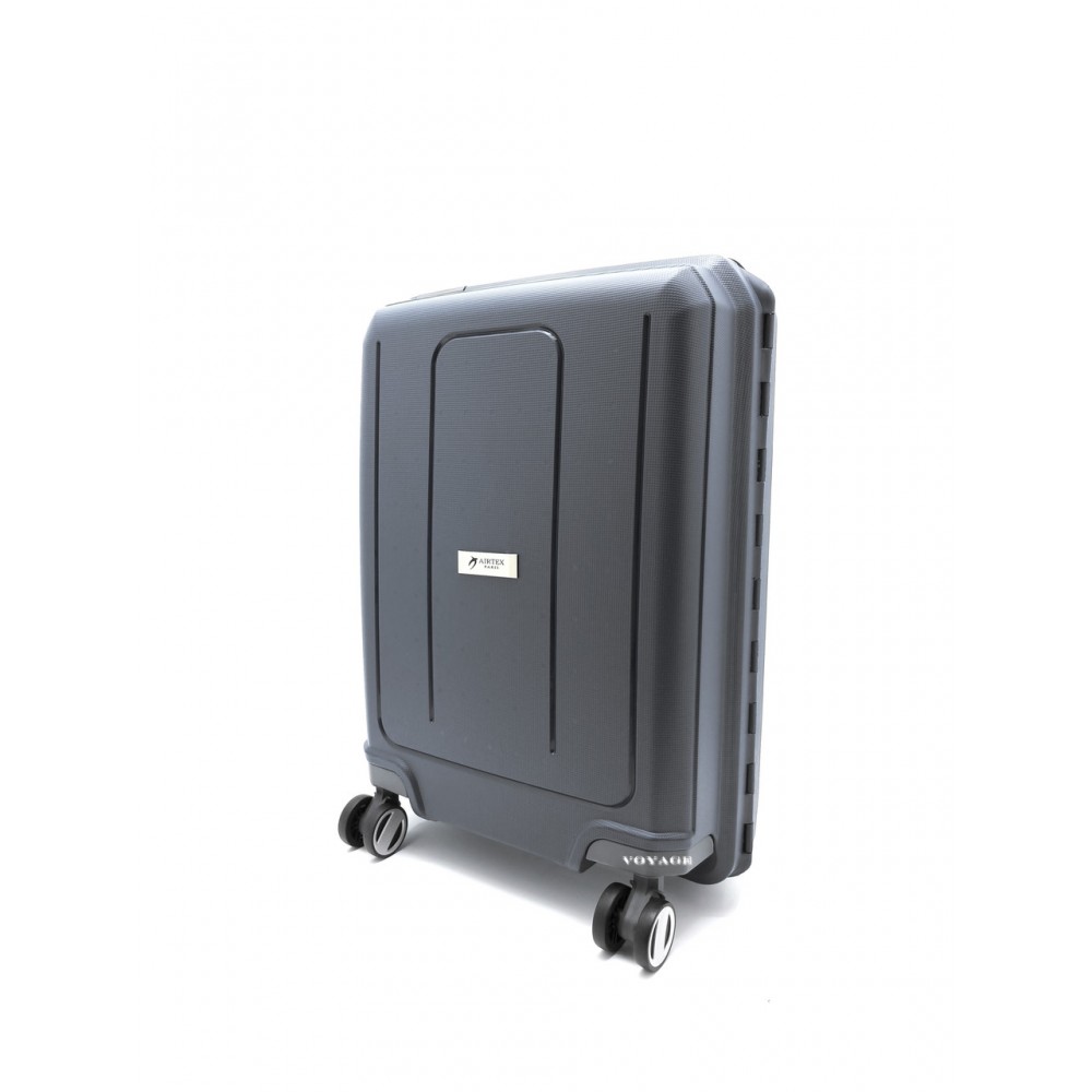 Дорожный пластиковый чемодан Airtex 226 ручная кладь S полипропилен Черный - Voyage