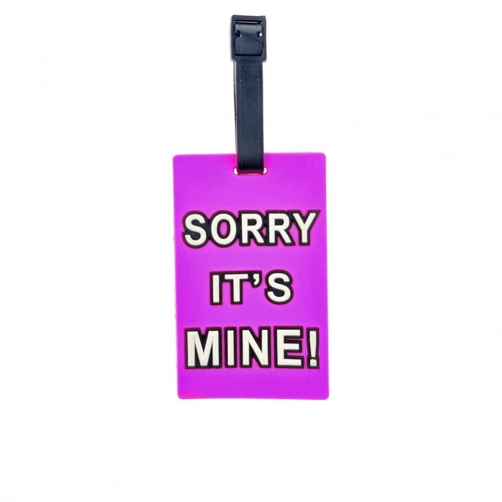 Багажная бирка для чемодана 4931 с надписью sorry its mine! сиреневая - Voyage