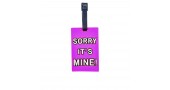 Багажная бирка для чемодана 4931 с надписью sorry its mine! сиреневая