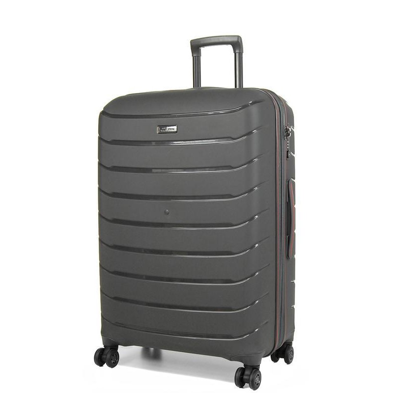 Дорожный пластиковый чемодан большой Snowball 61303 L полипропилен черный - Voyage