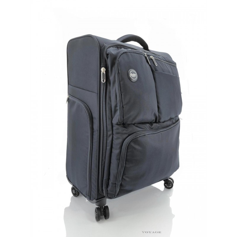 Дорожный большой чемодан тканевой 3004 Goby London The-Lite 8 черный - 3 750.00 грн. | Voyage