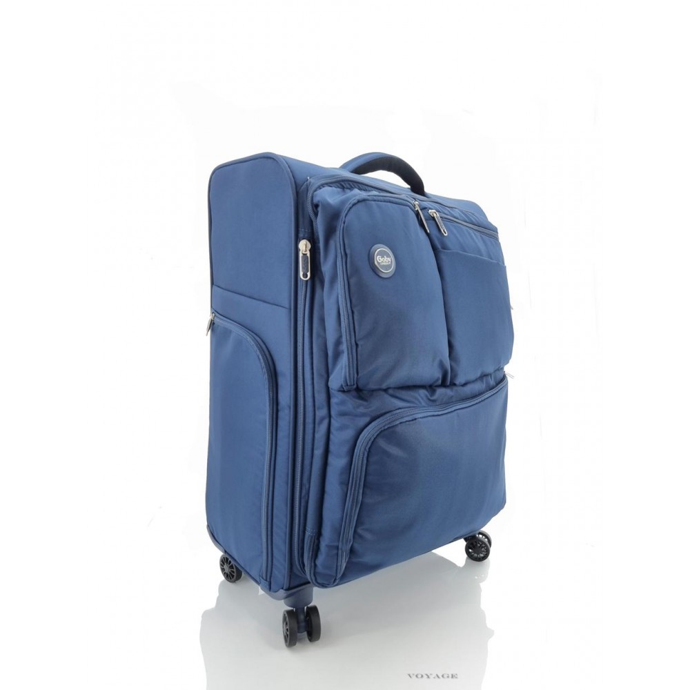 Дорожный средний чемодан тканевой 3004 Goby London The-Lite 8 синий