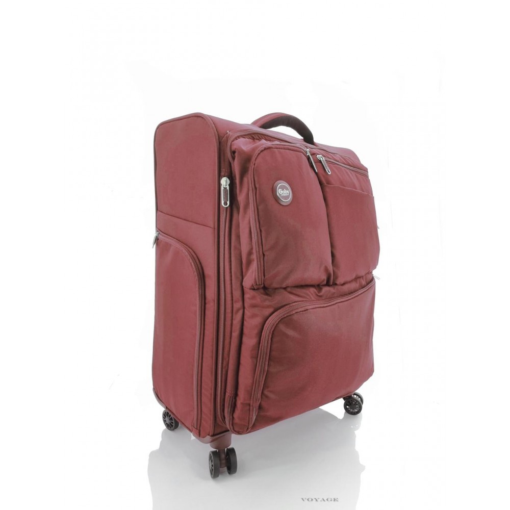 Дорожный средний чемодан тканевой 3004 Goby London The-Lite 8 бордовый