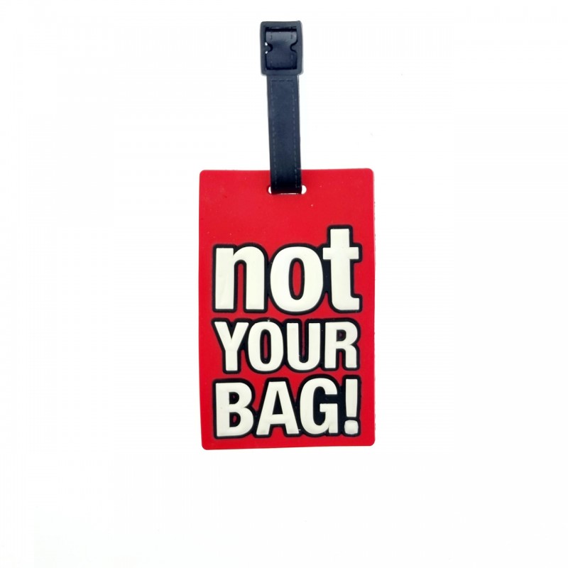 Багажная бирка для чемодана 4931 с надписью not your bag! красная - Voyage