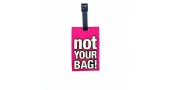 Багажная бирка для чемодана 4931 с надписью not your bag! розовая