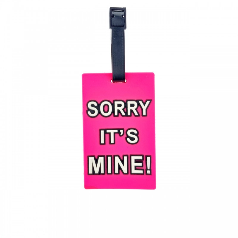 Багажна бирка для валізи 4931 з написом sory its mine! рожева - Voyage